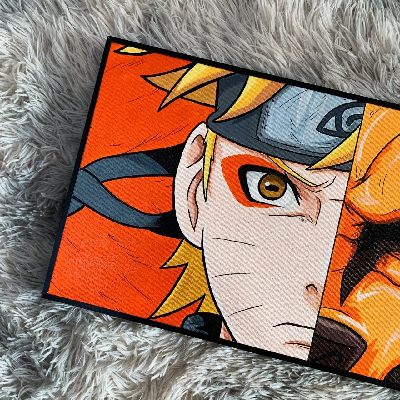 丙烯画|火影忍者鸣人九尾|附绘画过程