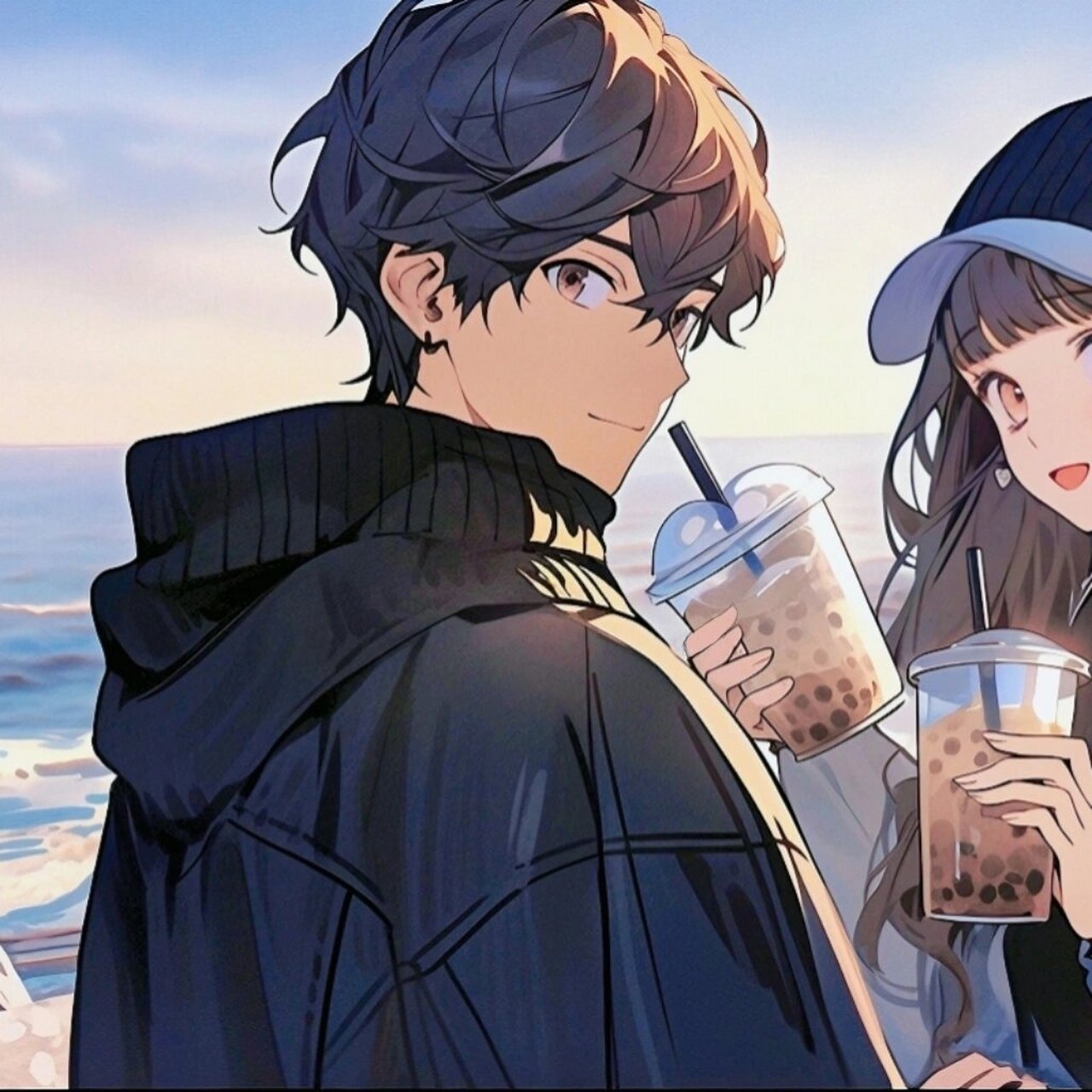 情侣头像‖动漫情侣头像 请你喝夏天第一杯奶茶