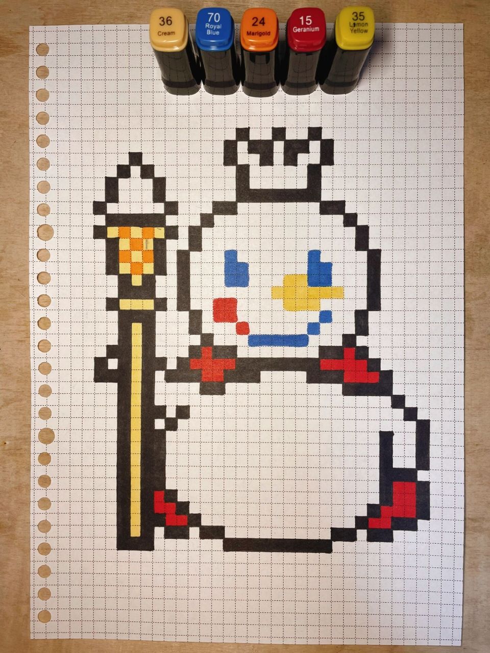 day7661556615像素画-蜜雪冰城雪王 临摹非原创 b5网格本