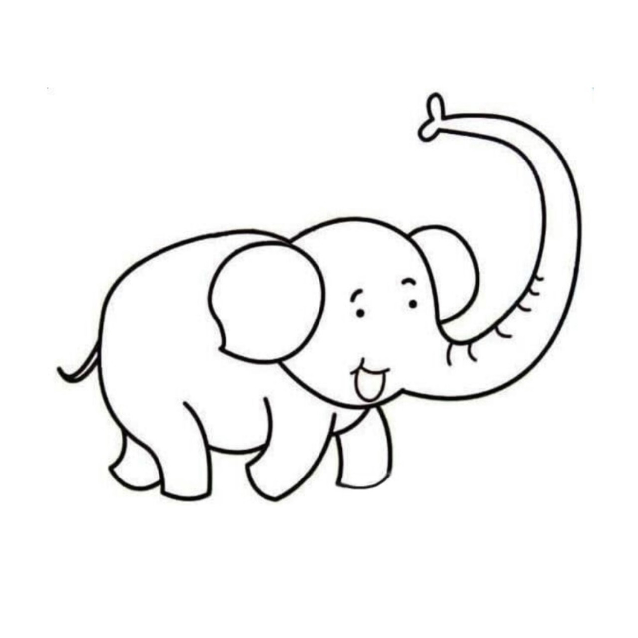 大象搬木头简笔画图片