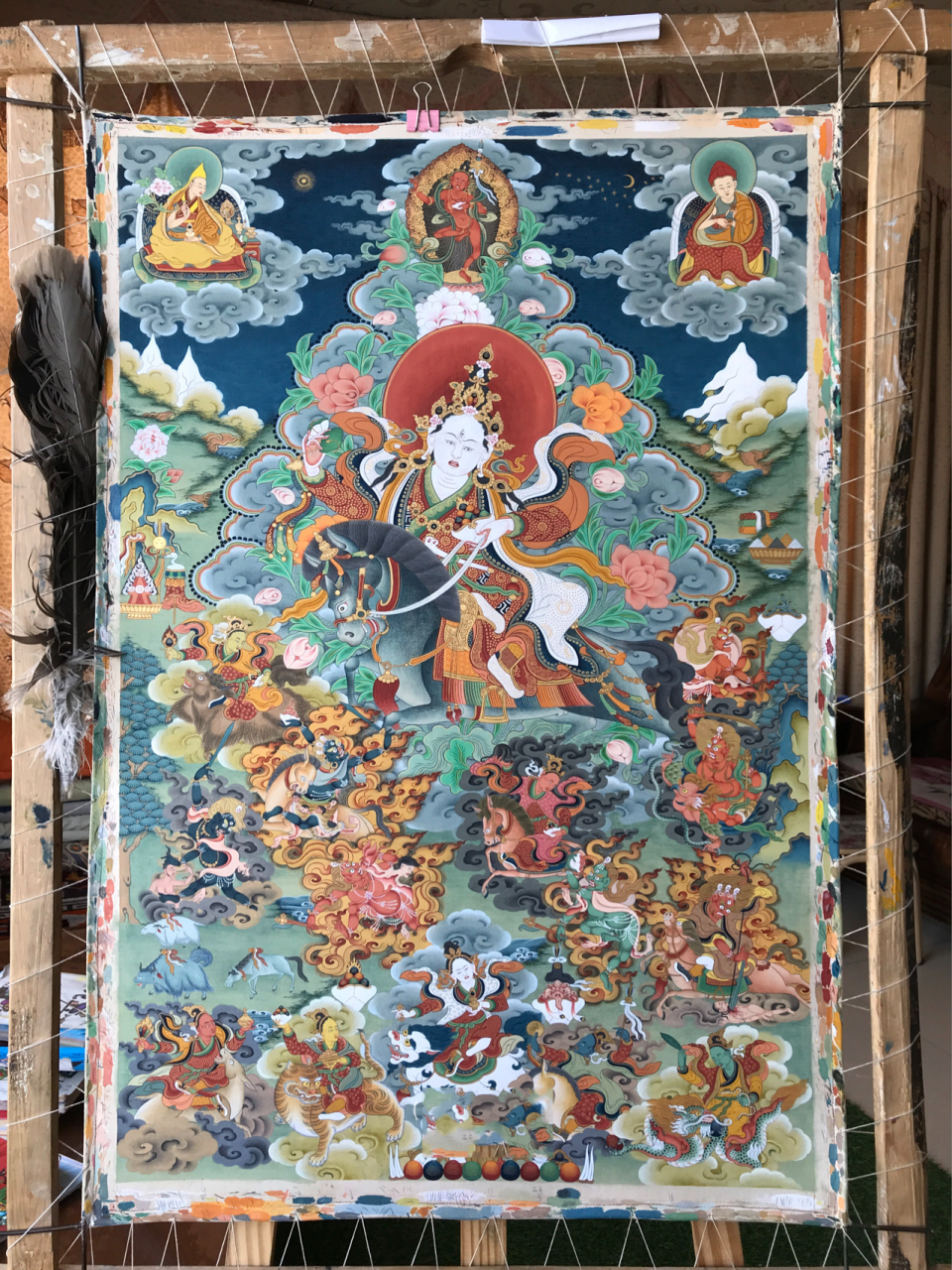 玉树非遗藏娘唐卡|最强护法:阿企佛母|新作 78 玉树藏娘画派画师