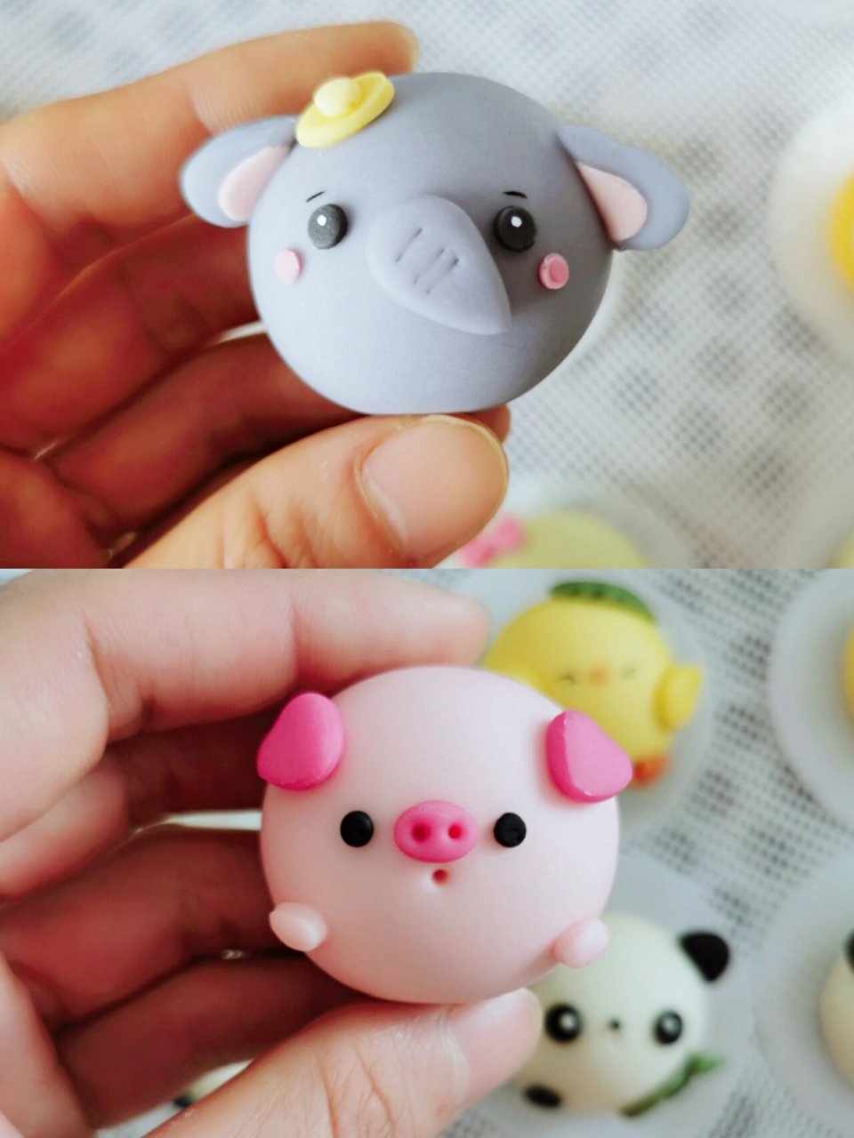 可爱动物卡通馒头 今天晒晒我的卡通馒头们,都是可爱的小动物呀!