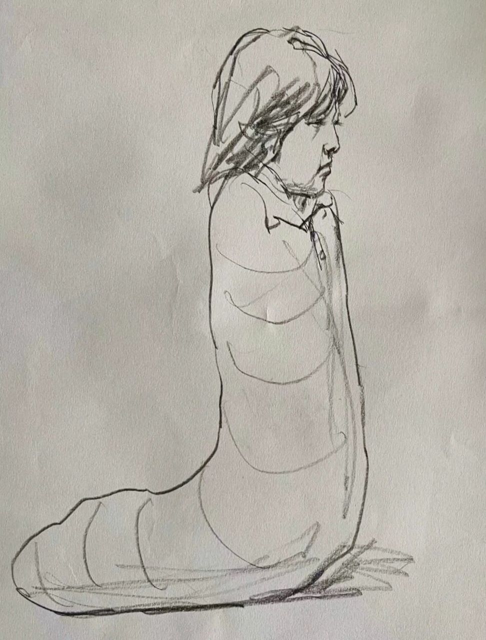 人面蛆身像 画的同学