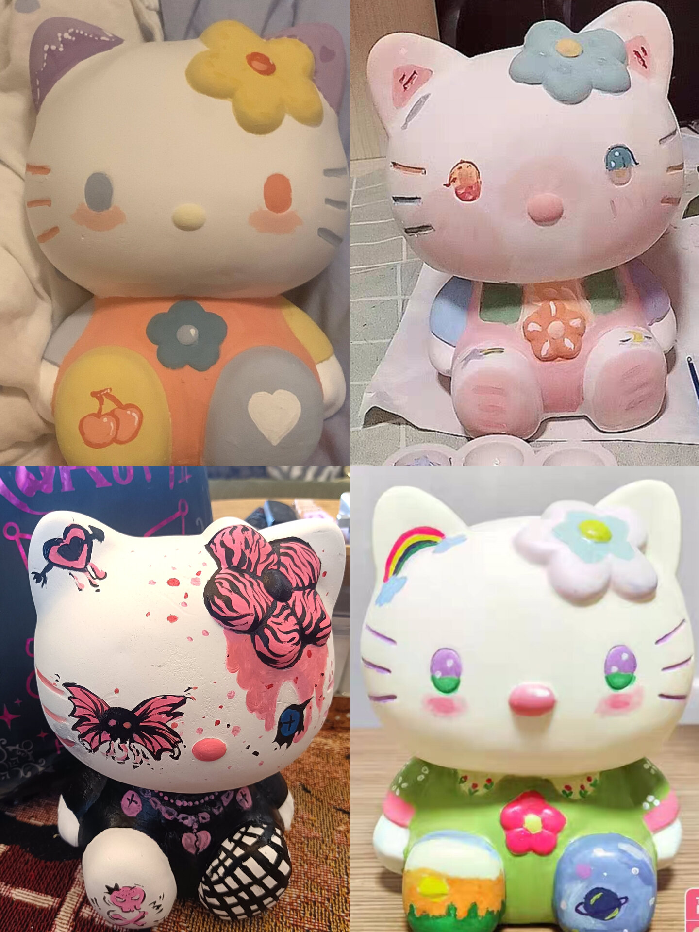 石膏娃娃存钱罐hellokitty配色合集