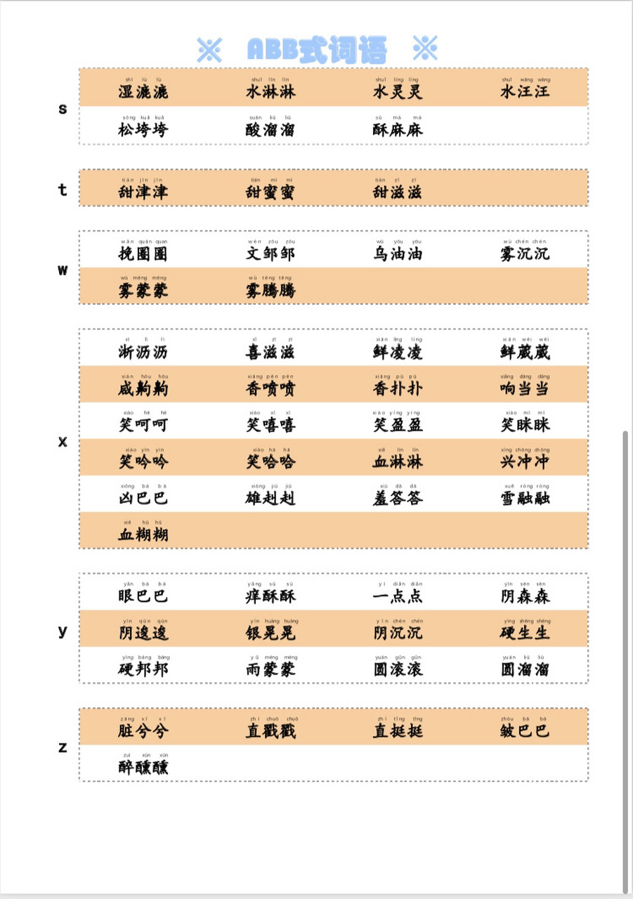 圆溜溜abb式图片