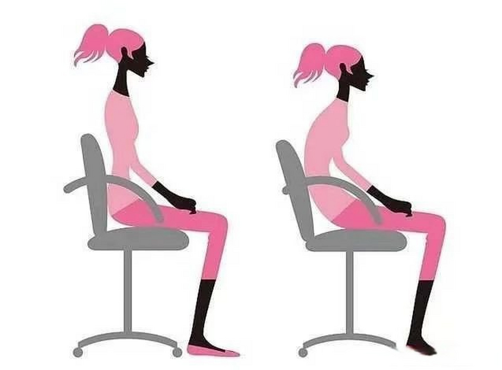 1,坐在凳子上,把身体的重量平均分配到臀部.