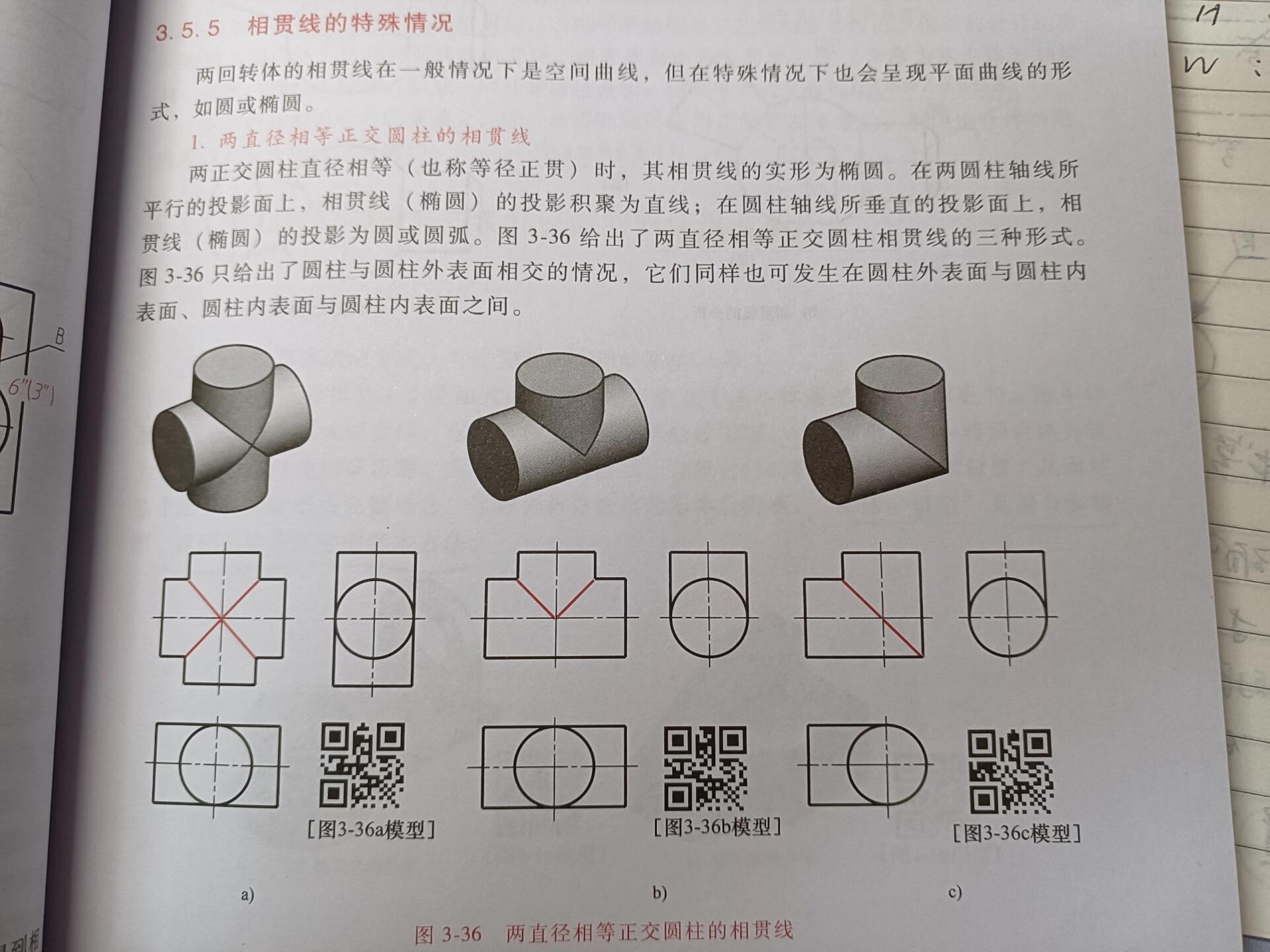 圆柱与圆锥相贯线图片