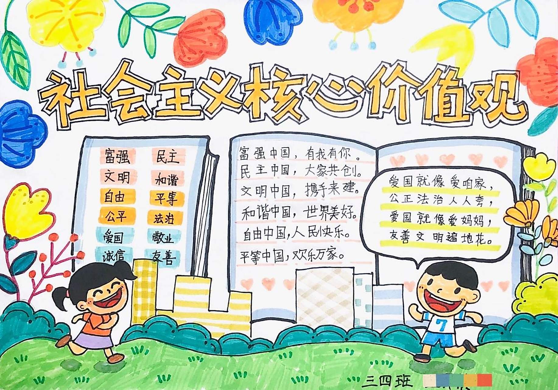 【手抄报】社会主义核心价值观手抄报     开学第一张手抄报