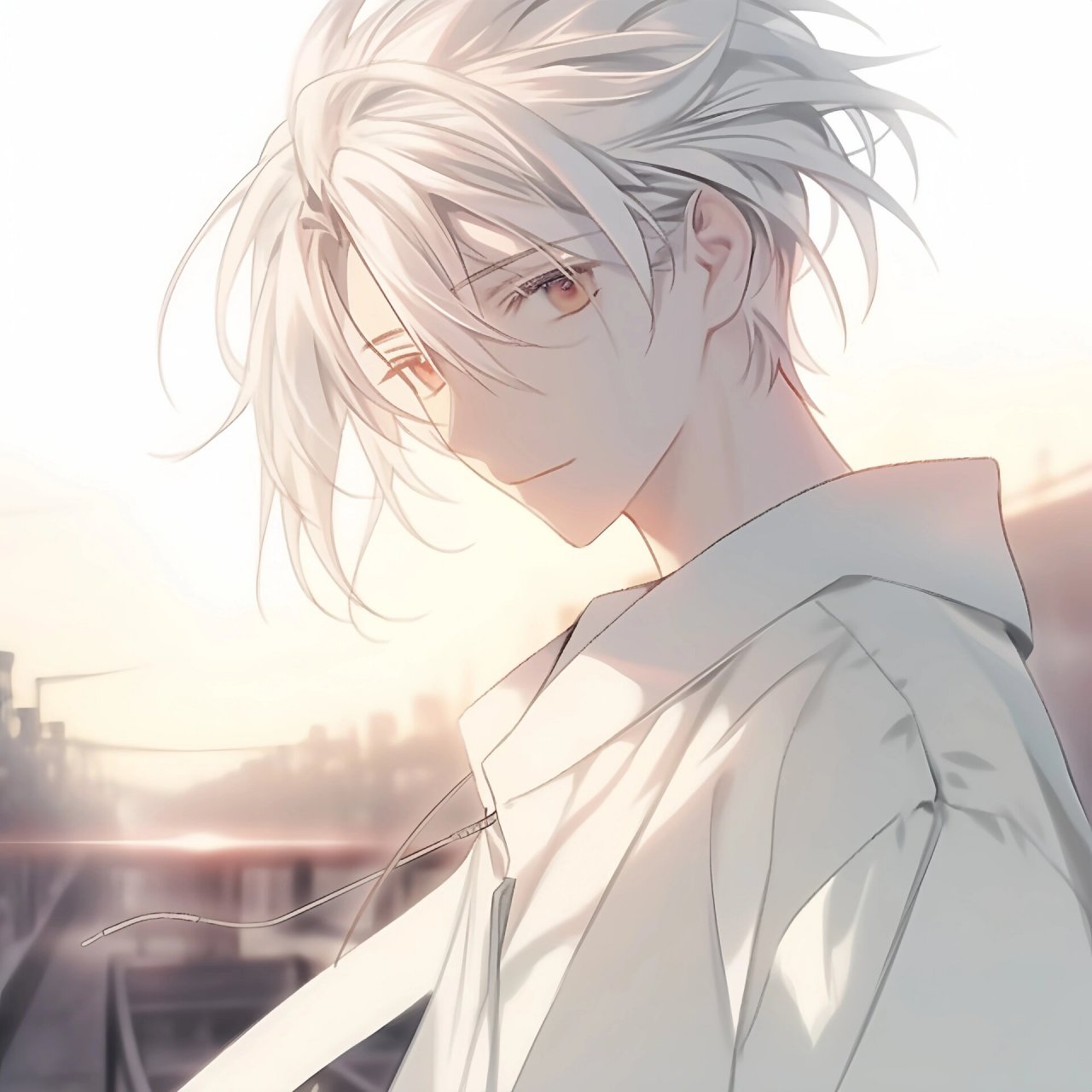 动漫头像|白发男头(3)