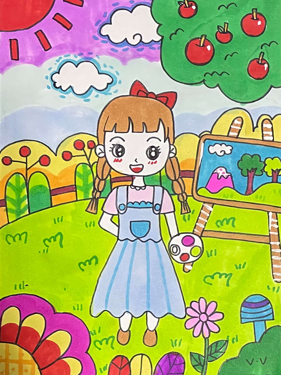 春天,梦想小画家,儿童画