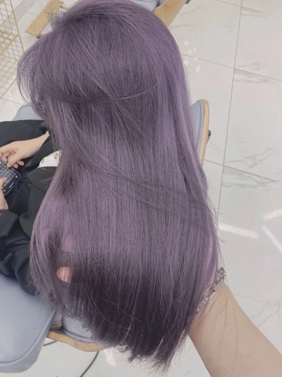 紫灰头发图片图片