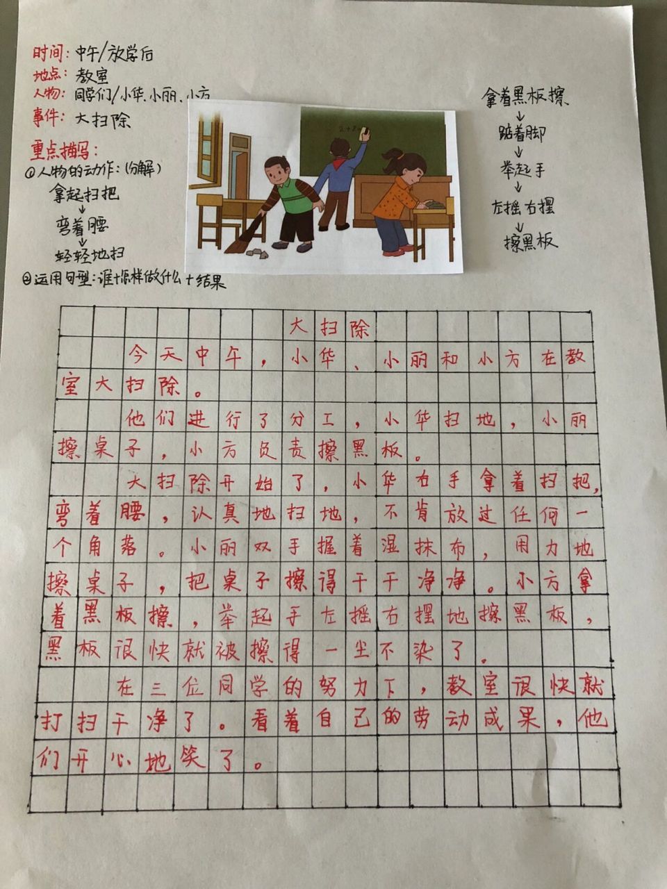 看图写话《大扫除》 看图写话