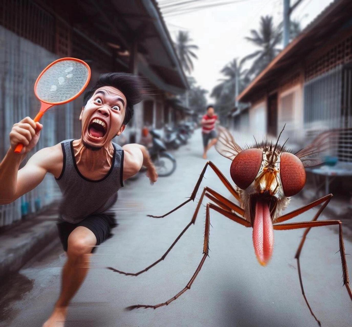 疯狂被撵之  蚊总别跑! 灵感来自:昨晚和娃们半夜起来打蚊子.