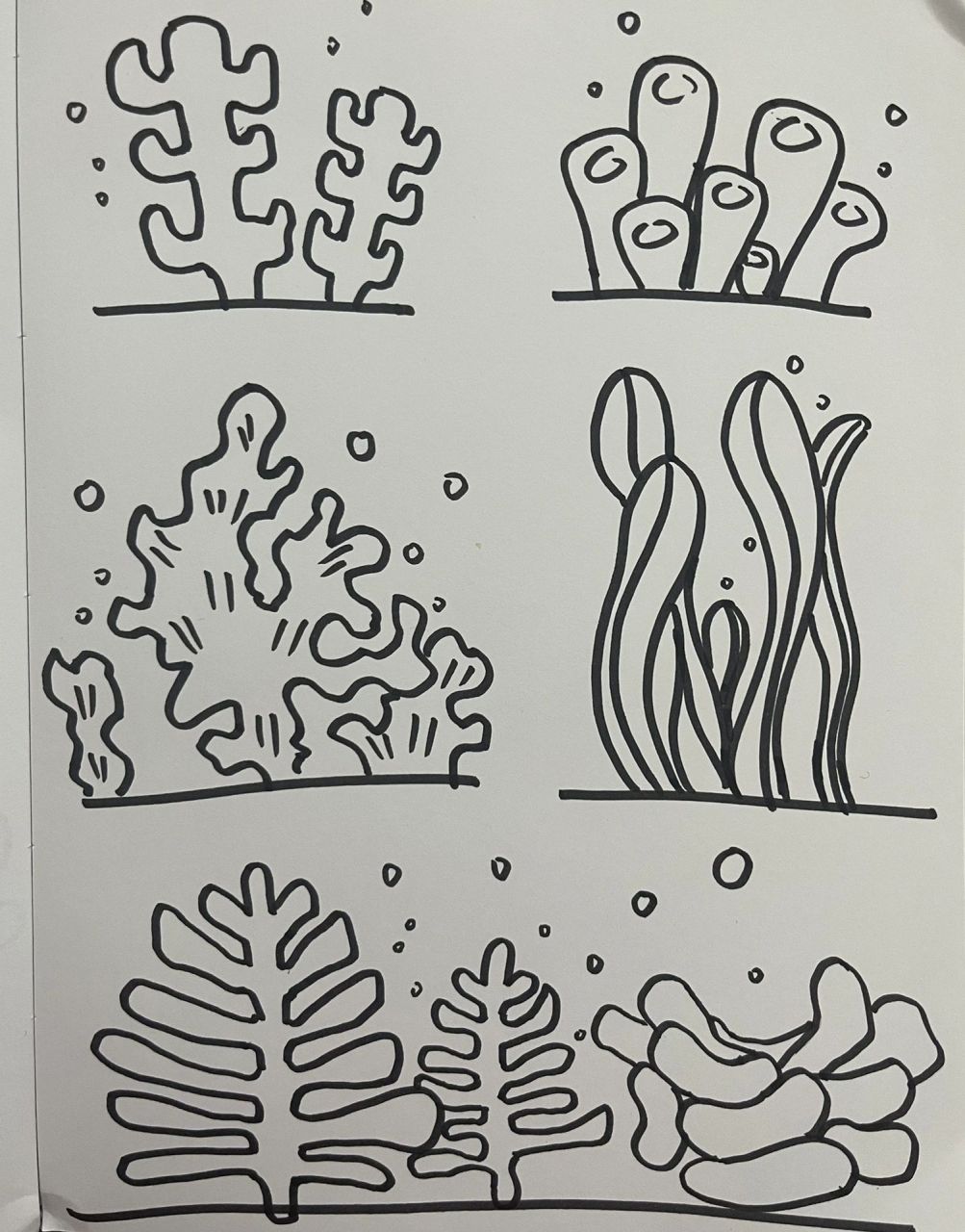 简笔画|素材积累|植物篇|珊瑚 简笔画|素材积累|植物篇|珊瑚!