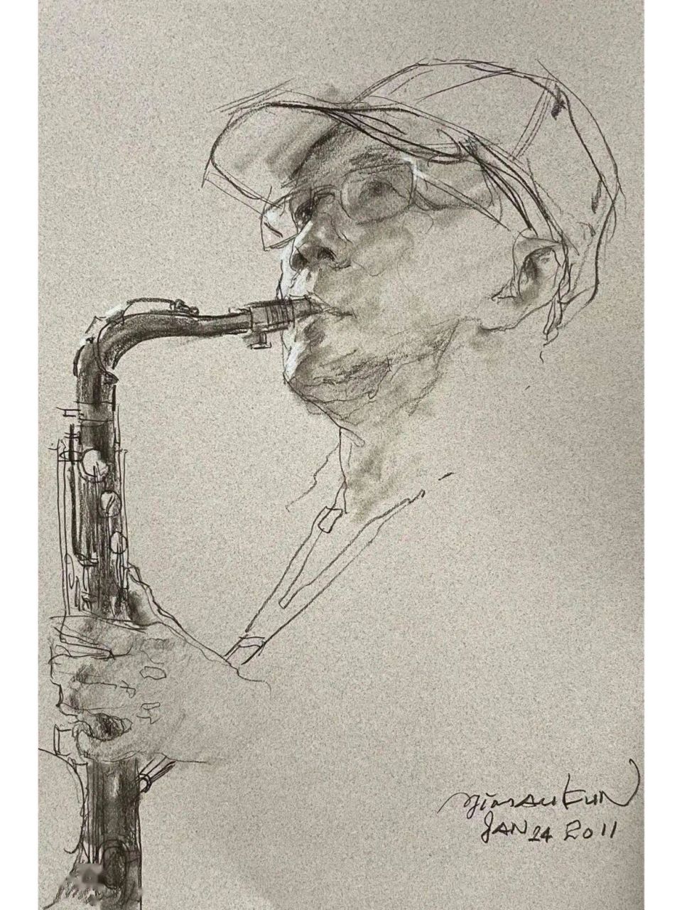 冉茂芹速写头像一