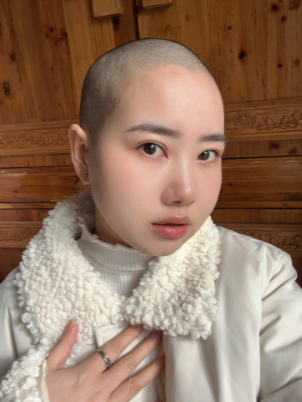 剃光头第20天98996902假发纯分享篇 由于我沙发自然卷炸毛二
