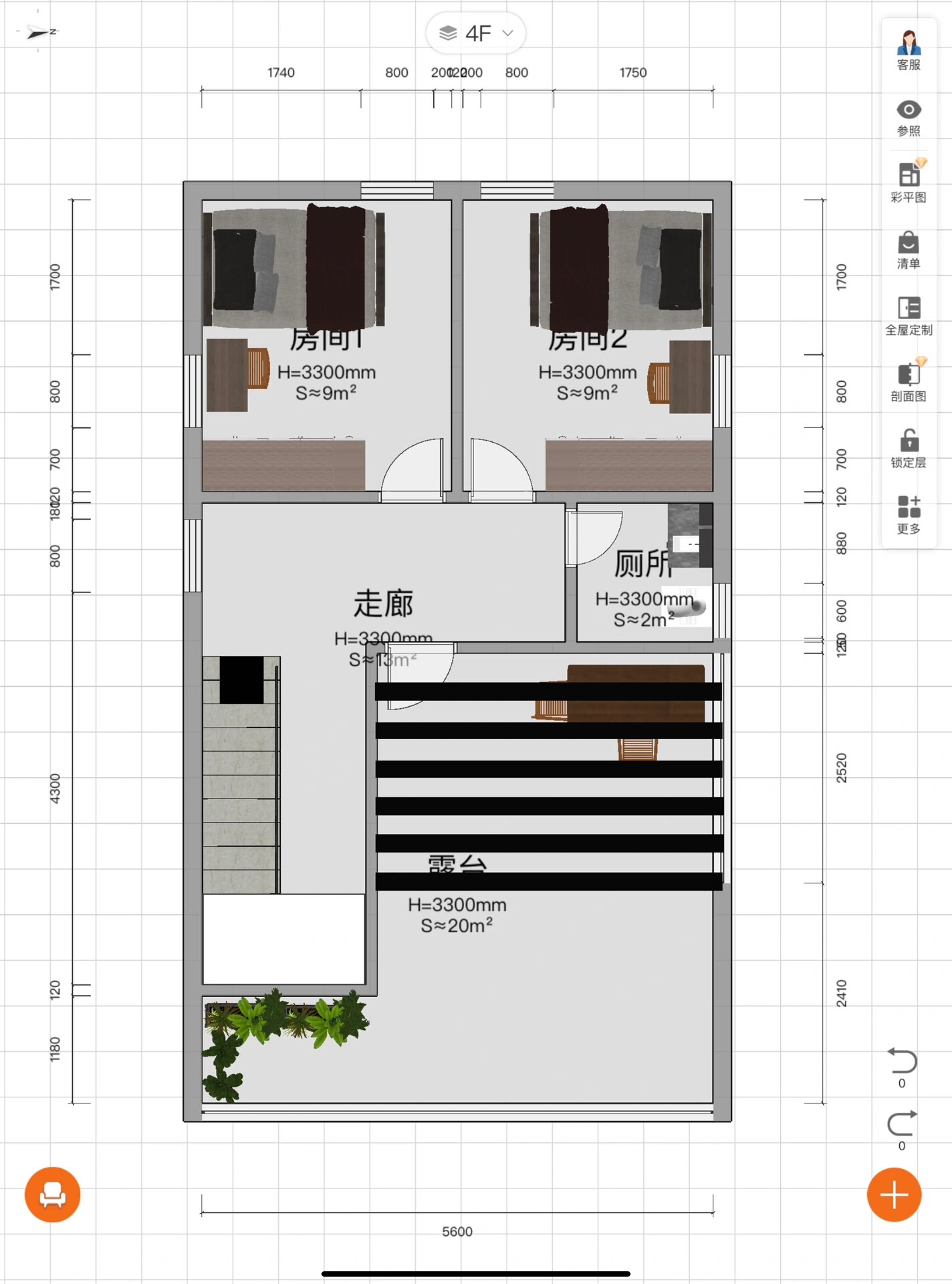 6m宽*9m长自建房平面图