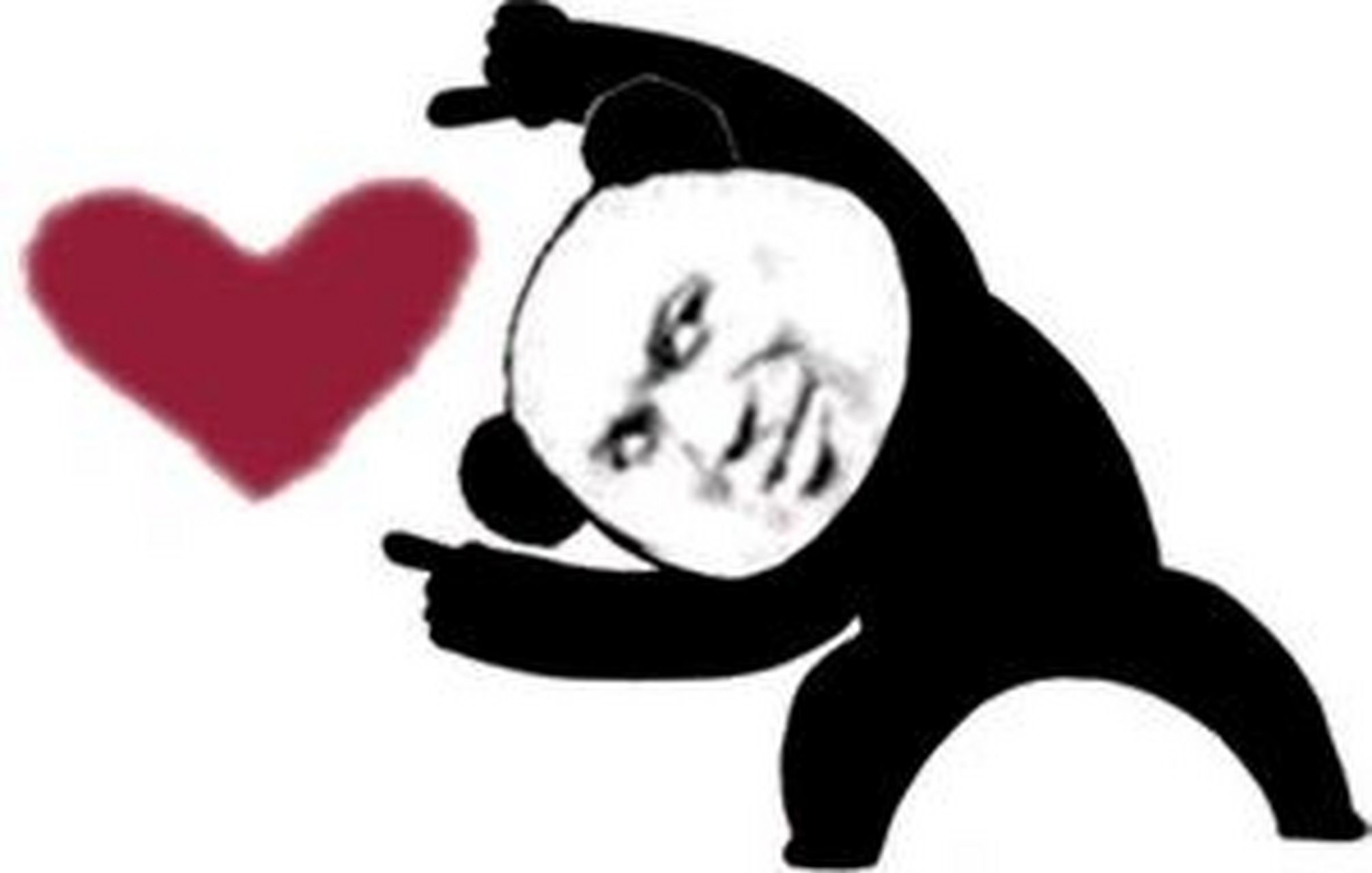 熊猫比心表情包图片