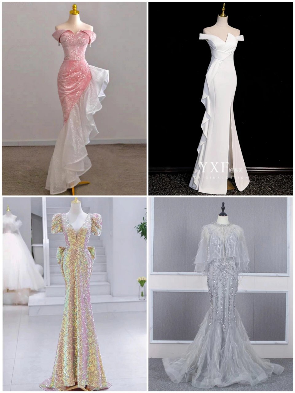 晚礼服     抹胸晚礼服裙女高级感宴会轻奢小众高端主持人声乐艺考