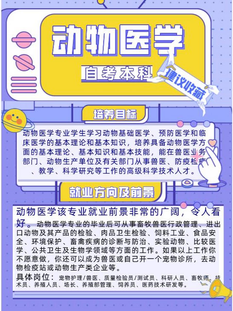 自考本科动物医学就业方向及前景分析 一,专业简介 动物医学专业通俗