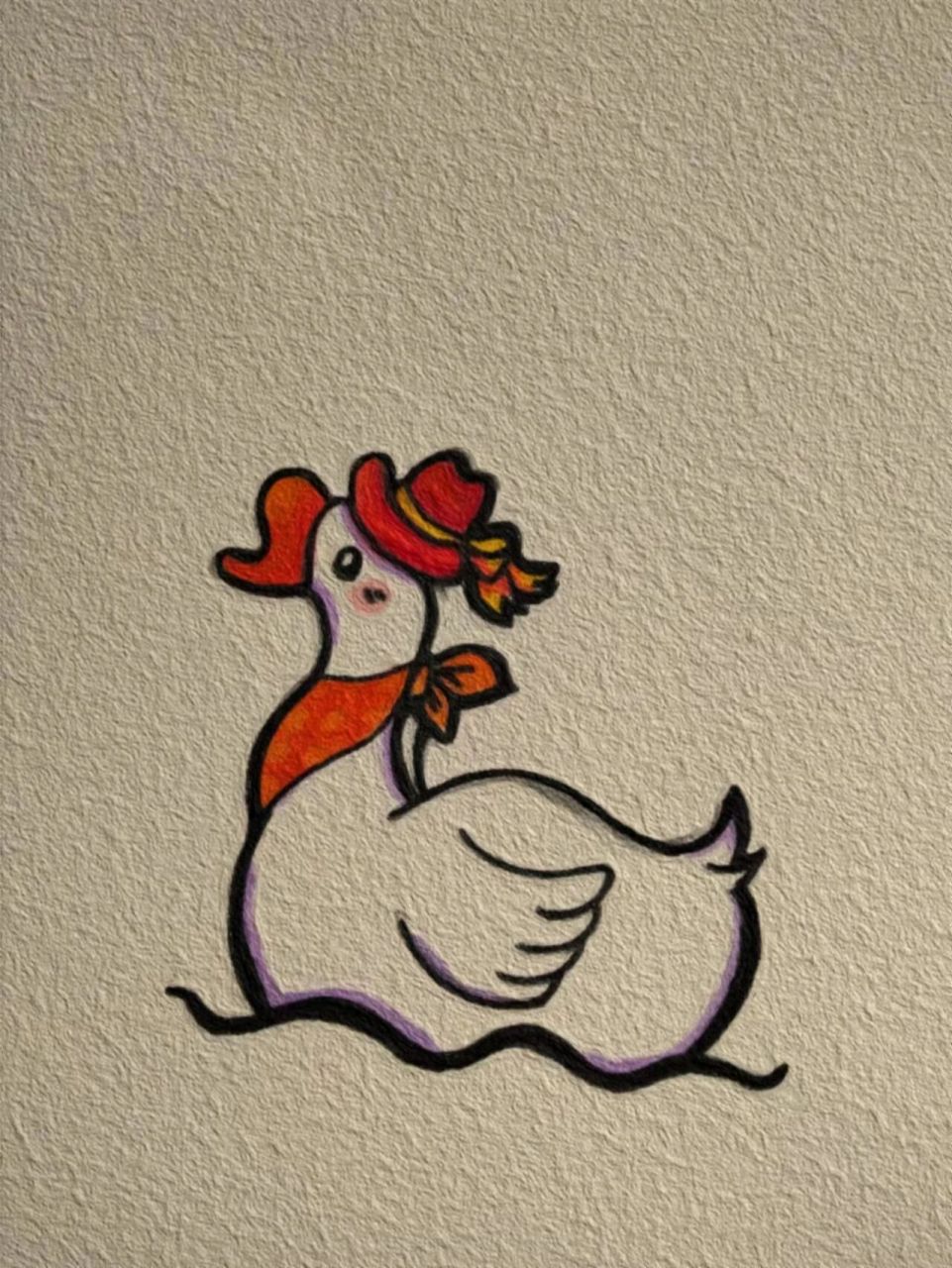 简笔画教程——可爱又简单的大鹅 大鹅简笔画来啦,可可爱爱,真实的趴