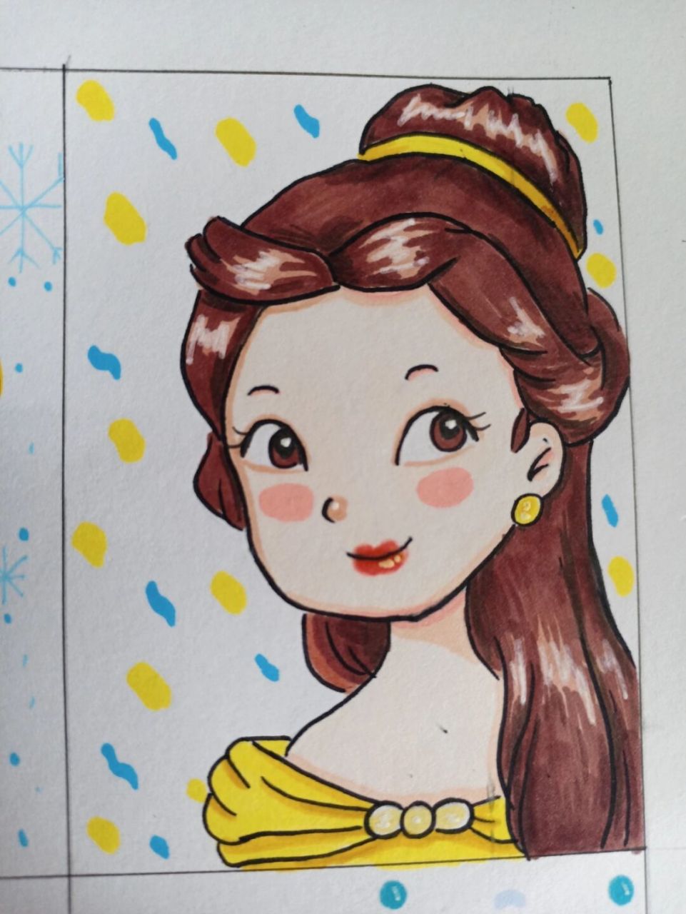 迪士尼公主集合啦! #马克笔手绘# #画画# #公主简笔画# #治愈