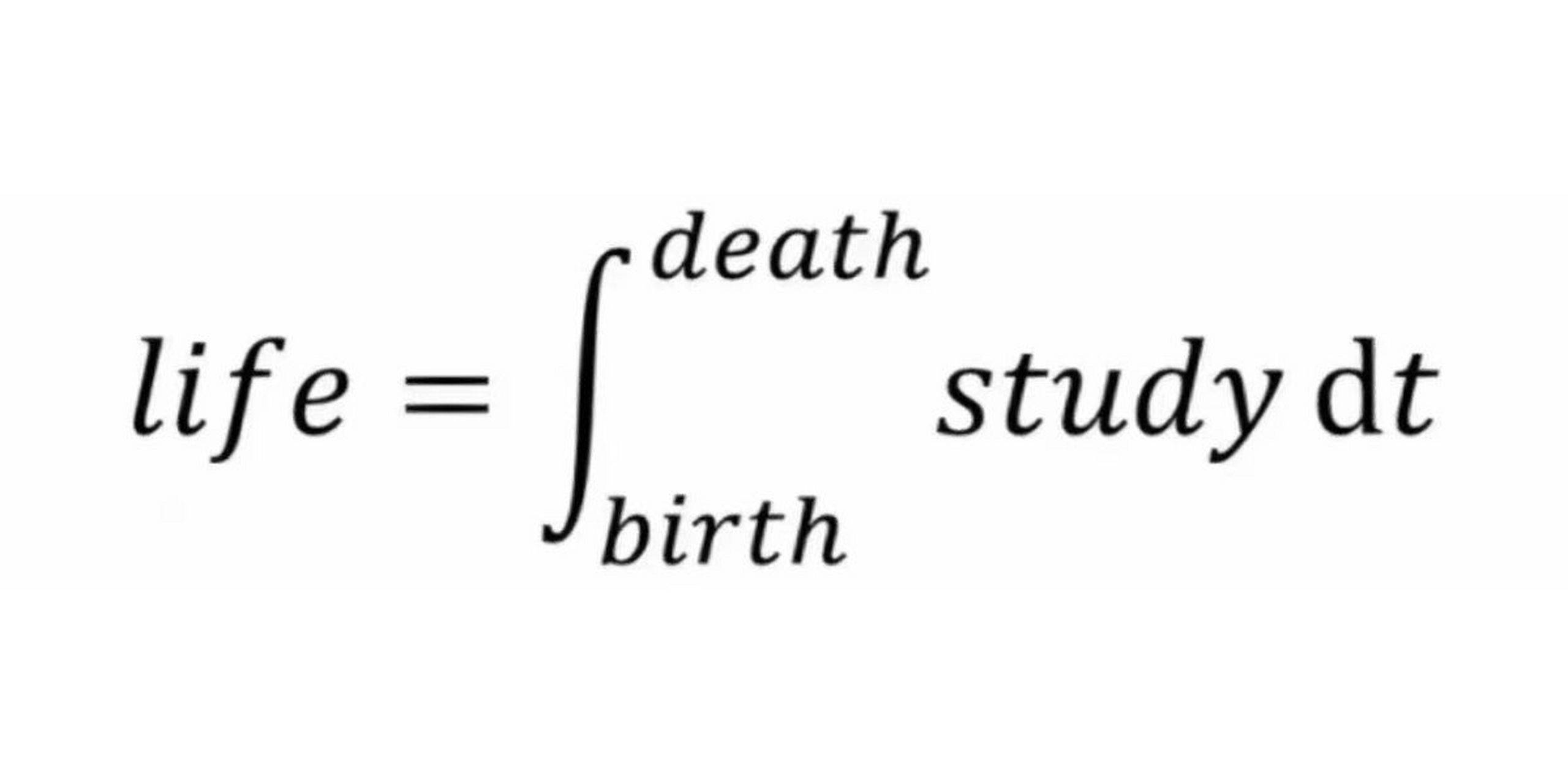根据牛顿莱布尼茨公式(fundamental theorem of calculus)人生是从