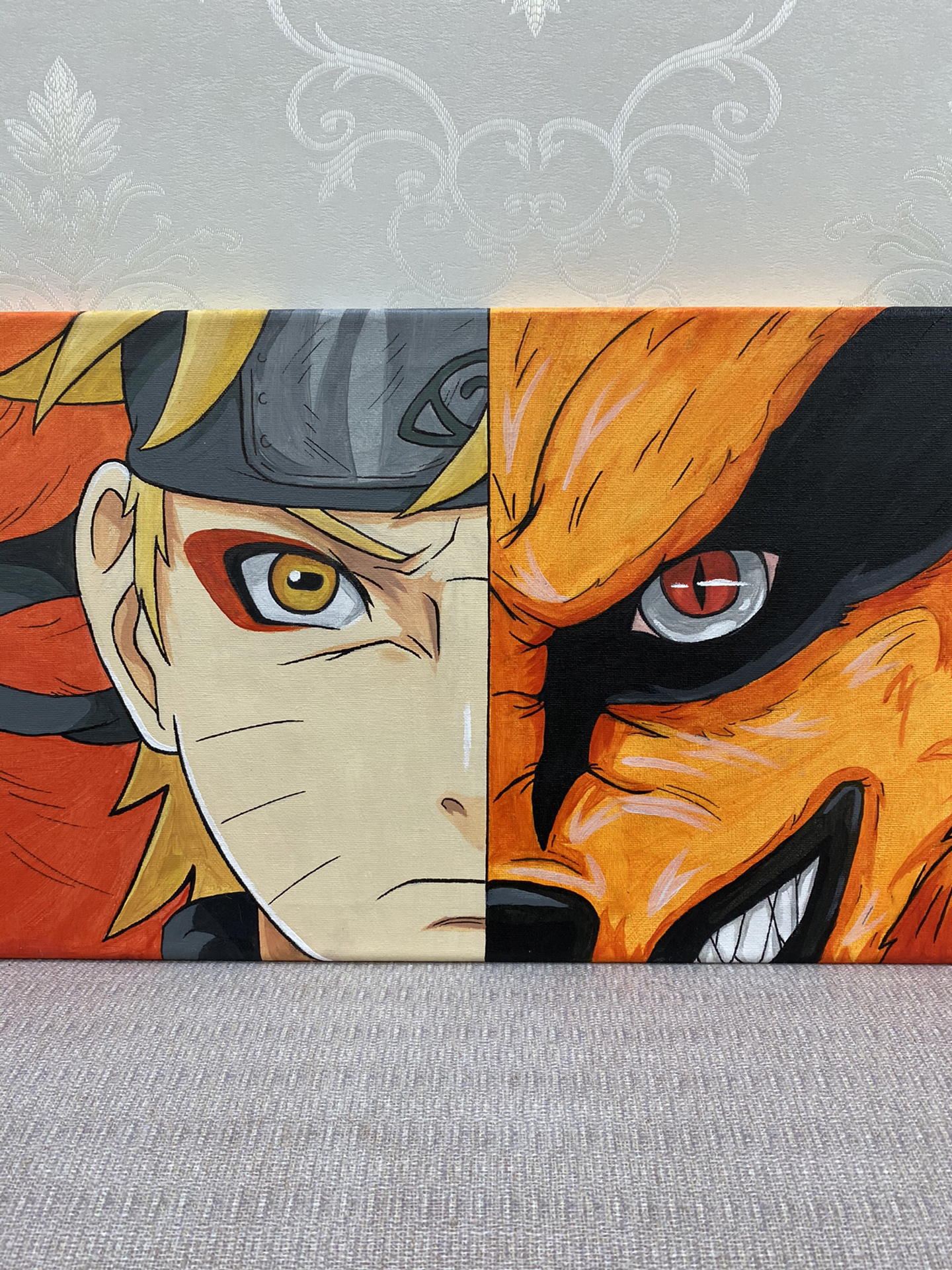 火影忍者手绘 |鸣人九尾 |后面有线稿哦