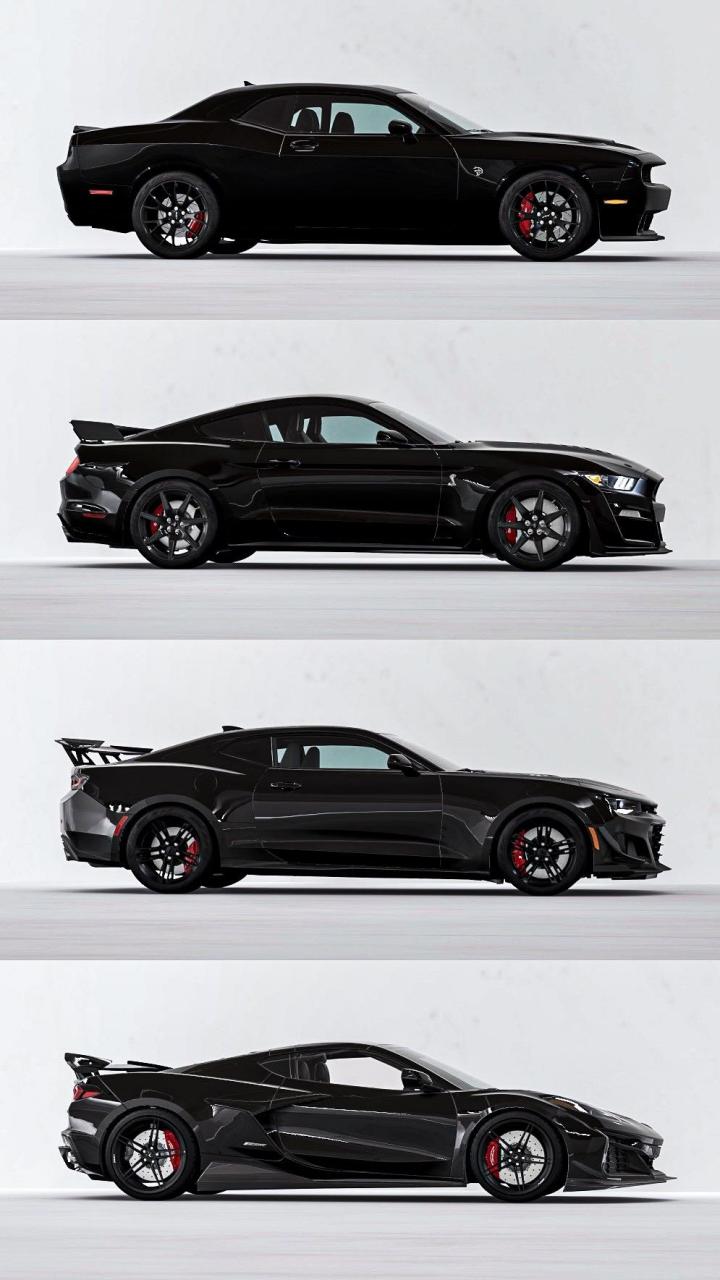 "美系四剑客"道奇地狱猫,谢尔比gt500 ,科迈罗zl1 ,科尔维特e-ray