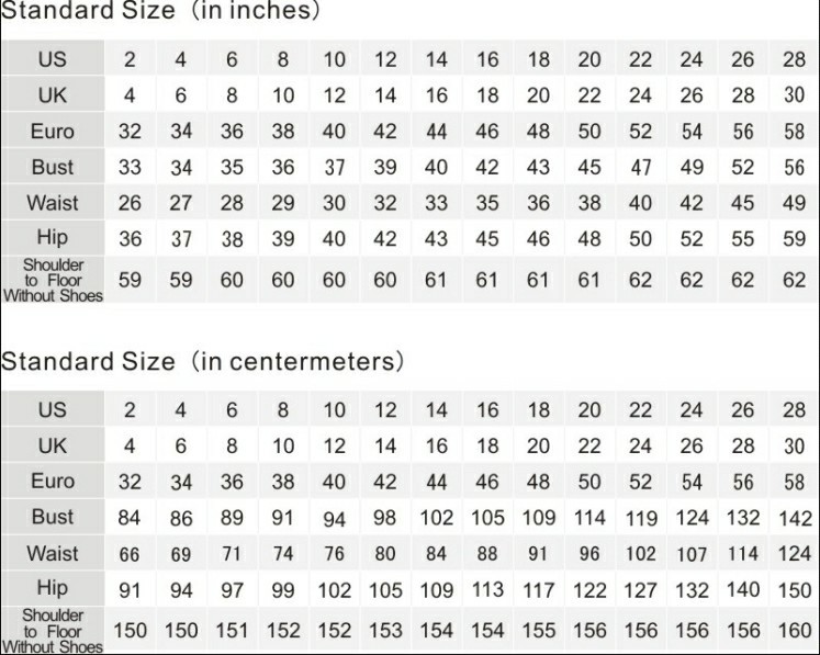 国际通行的专业94国内外婚纱尺寸对照表 购国外品牌婚纱的宝宝 可