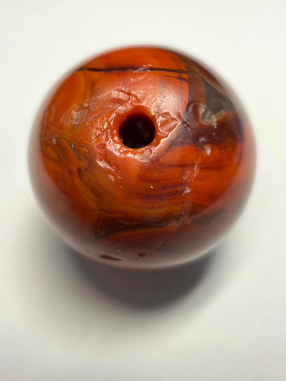 古董店主的日常·战国红红缟玛瑙珠 直径2.