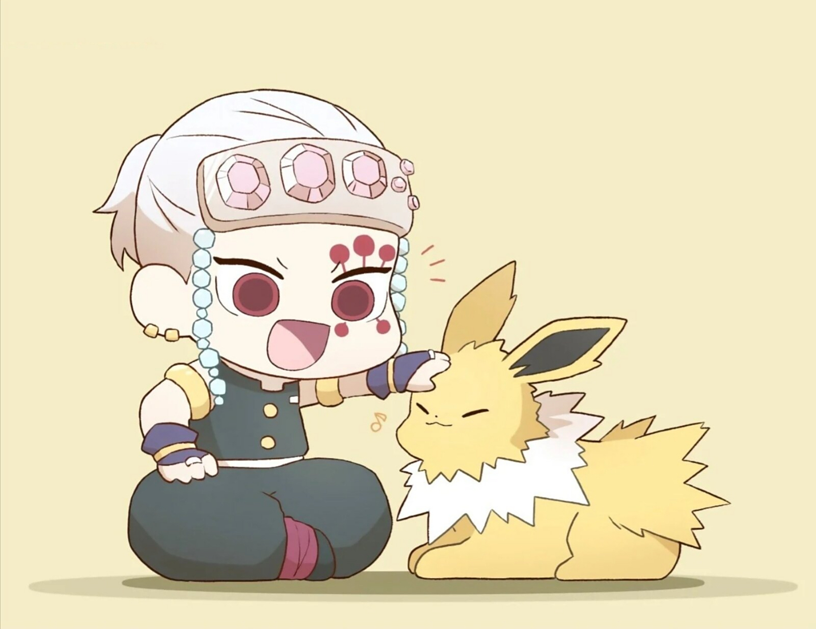 当鬼灭之刃遇上精灵宝可梦伊布… 前三张太萌了吧特别是伊布