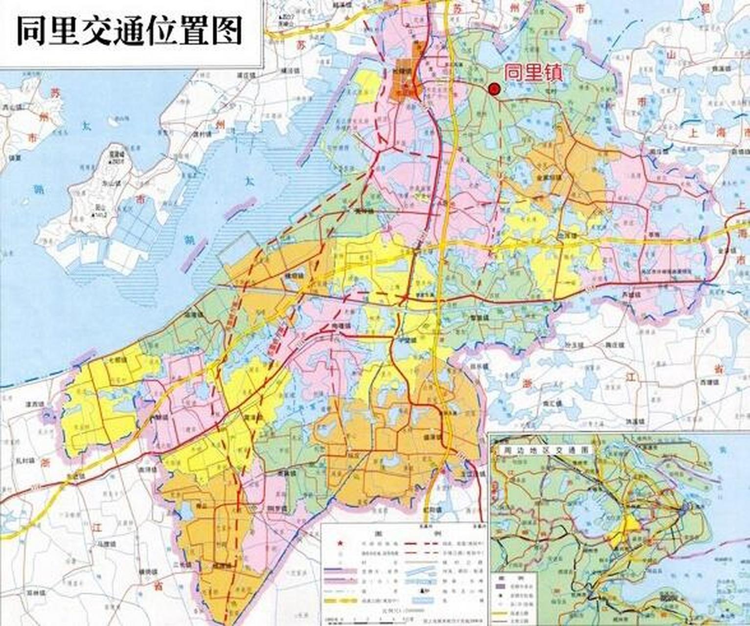 7590年代末的吴江有22个镇(图1,图2): 【东横头】 10个镇:松陵镇