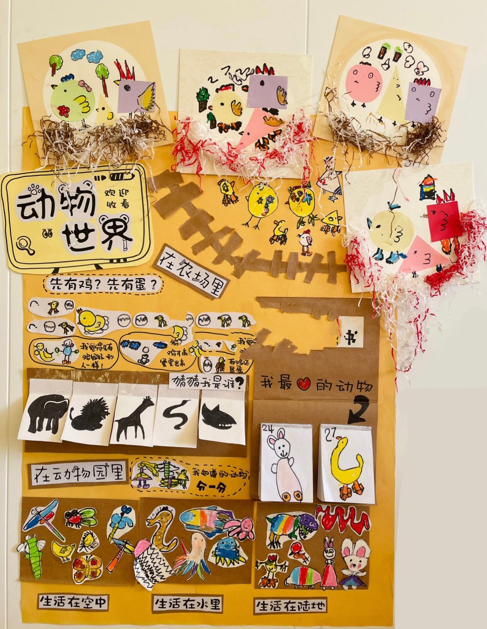 动物乐园92|中班上主题墙