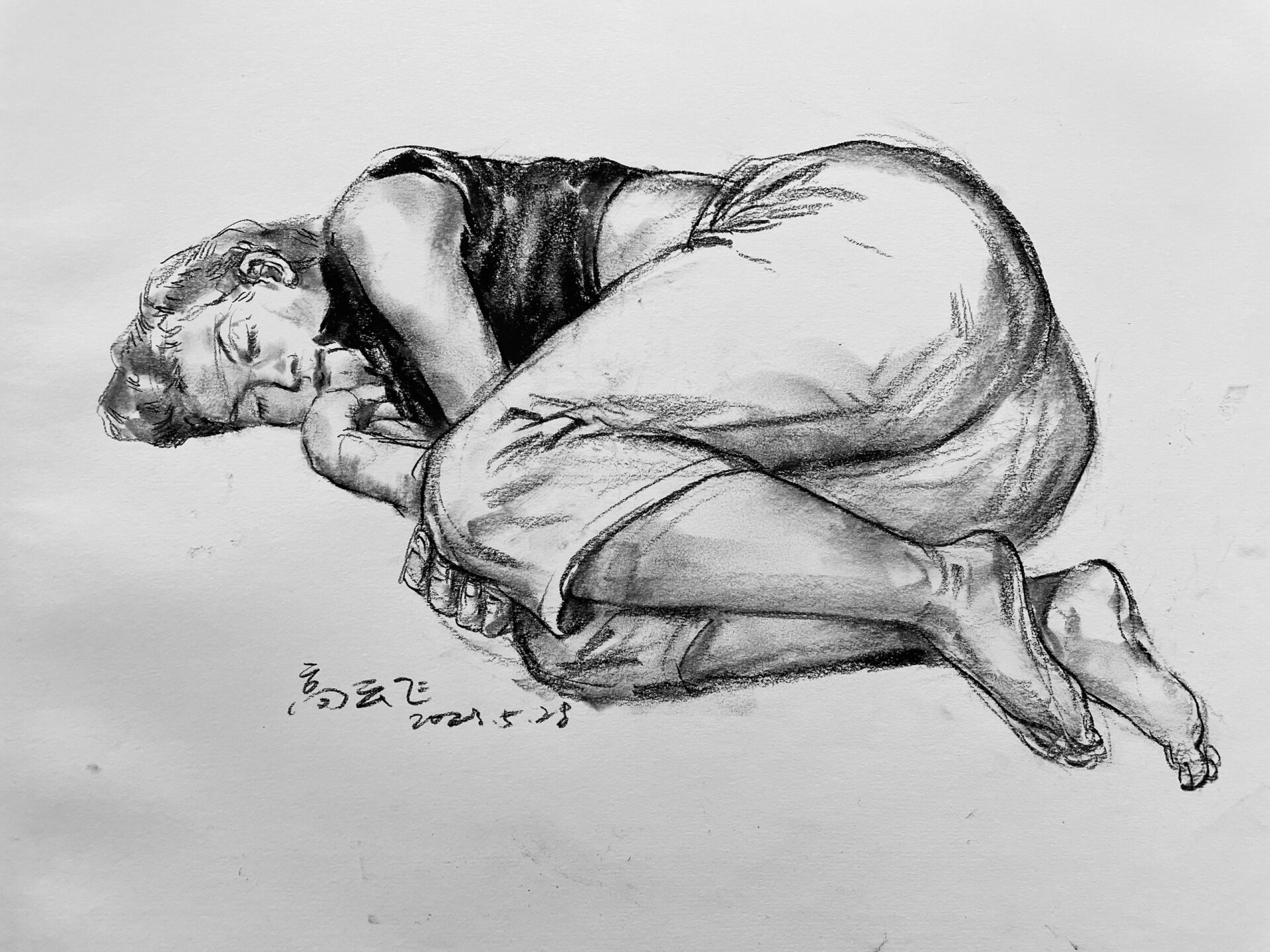 睡姿快写步骤 透视空间