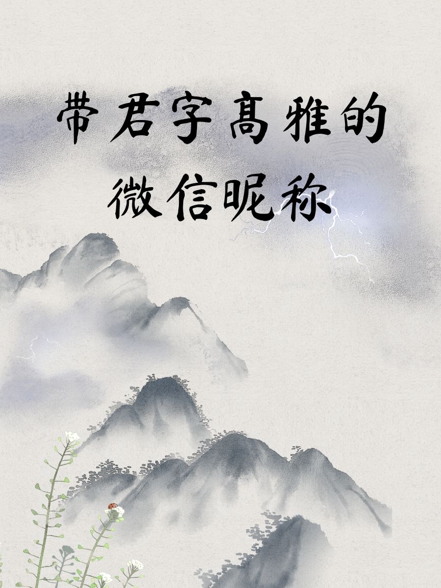 含君字微信昵称霸气的