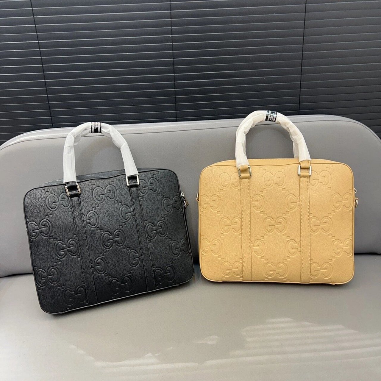 24092gucci男士公文包 gucci 古奇 gg压花手提包