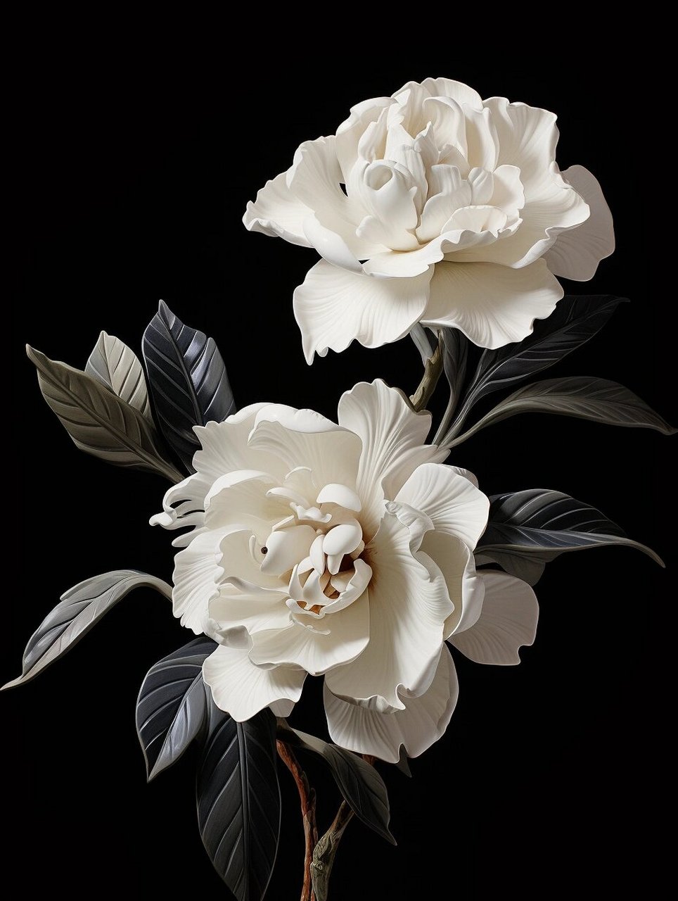 ins风复古暗黑系山茶花壁纸|手机壁纸