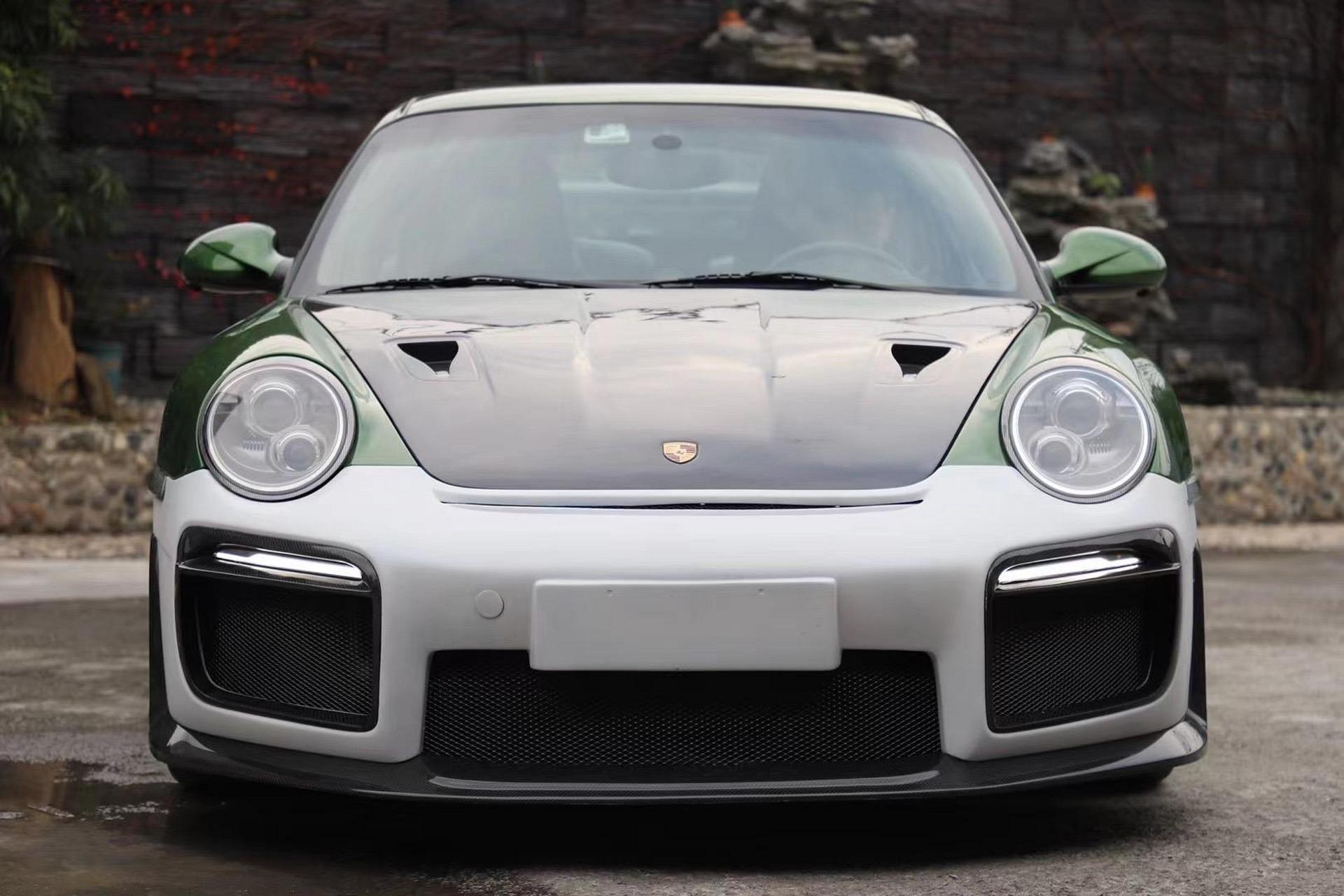 保时捷911 997改装升级gt2rs外观包围 前杠碳纤维侧裙 后杠 尾翼
