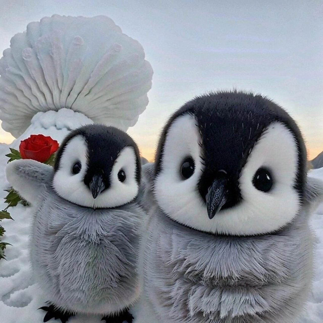 企鹅情侣头像一对两张图片
