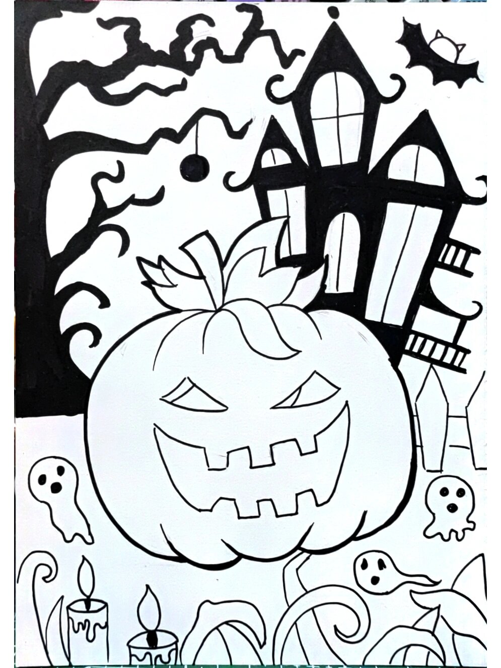 马克笔主题画—《创意万圣节3》