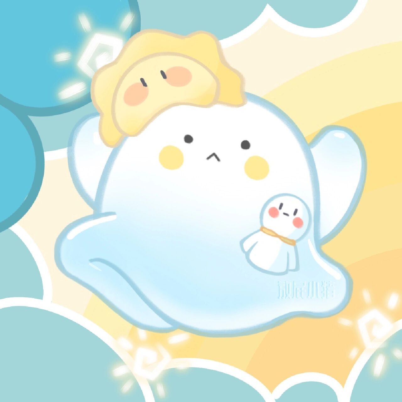 蛋仔派对‖水波蛋 旱獭画到一半发现撞动作,改画水波蛋 真的想不出