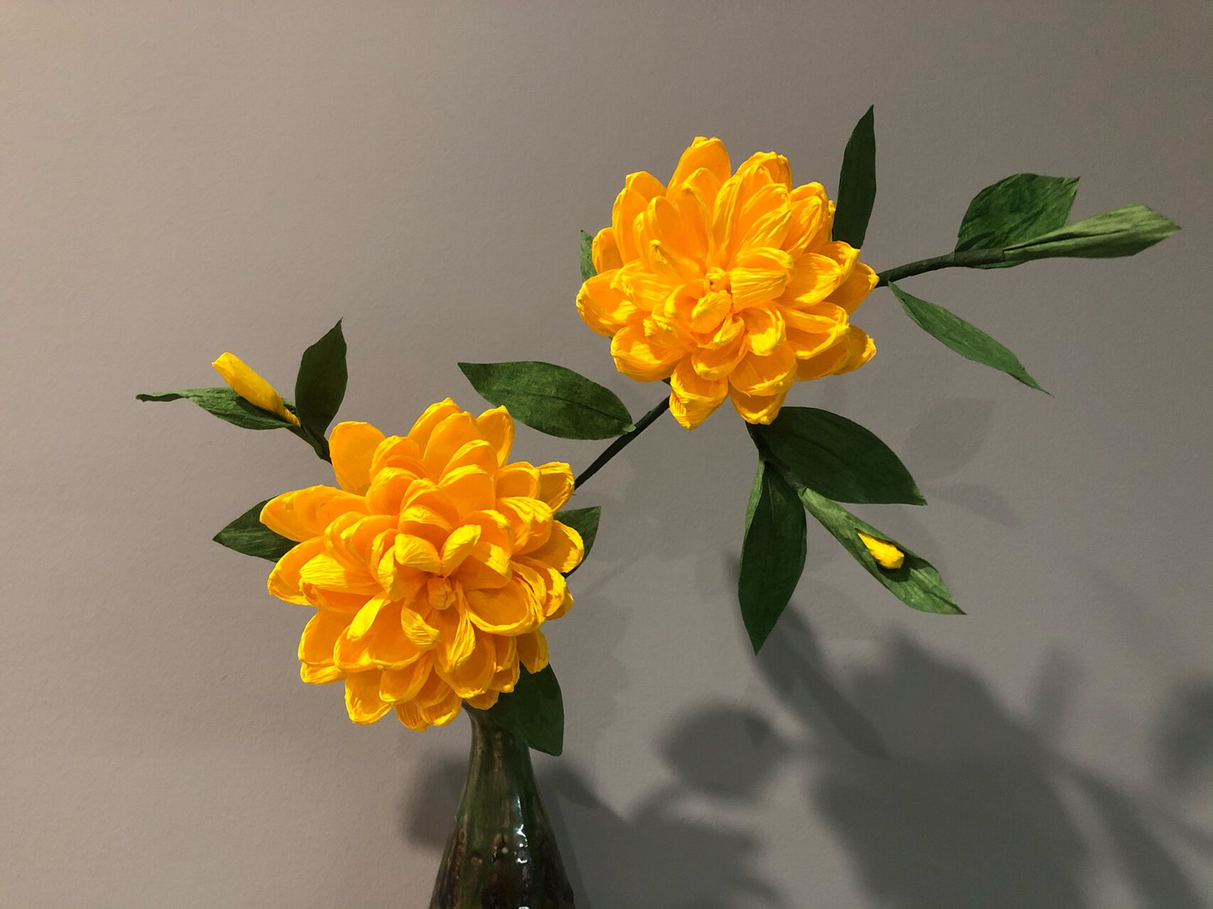 手工纸藤花,今天来交作业 材料:皱纹纸 工具:白色乳胶,剪刀,铁丝 苹果