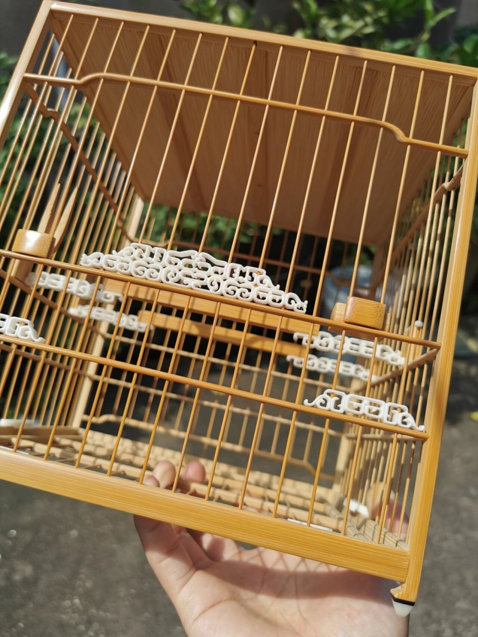 精品鸟笼绣眼笼 精品鸟笼,纯手工骨配饕餮绣眼板笼.收藏首选