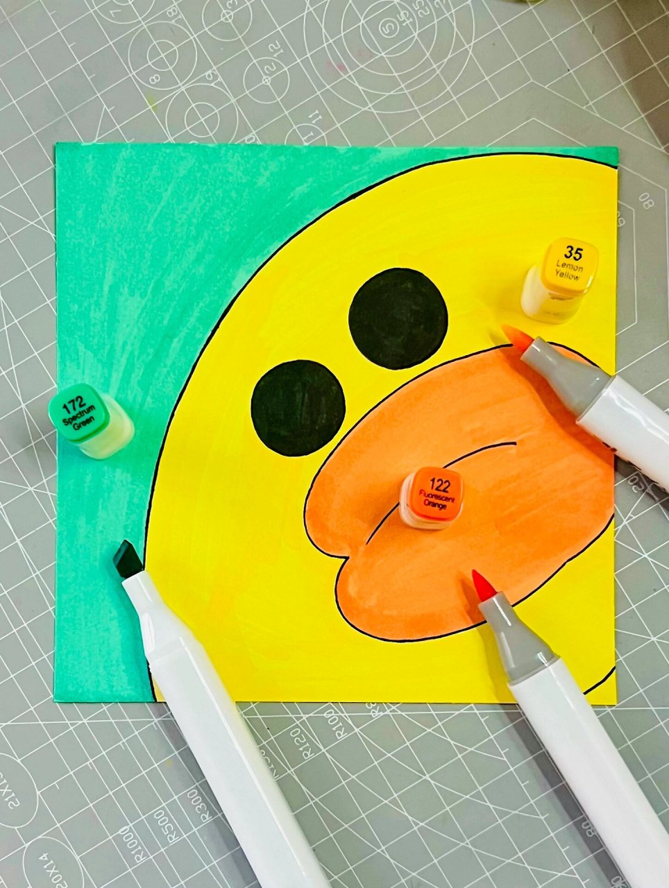 马克笔手绘|莎莉鸡 是超简单的简笔画噢 	 画纸:荷兰白卡