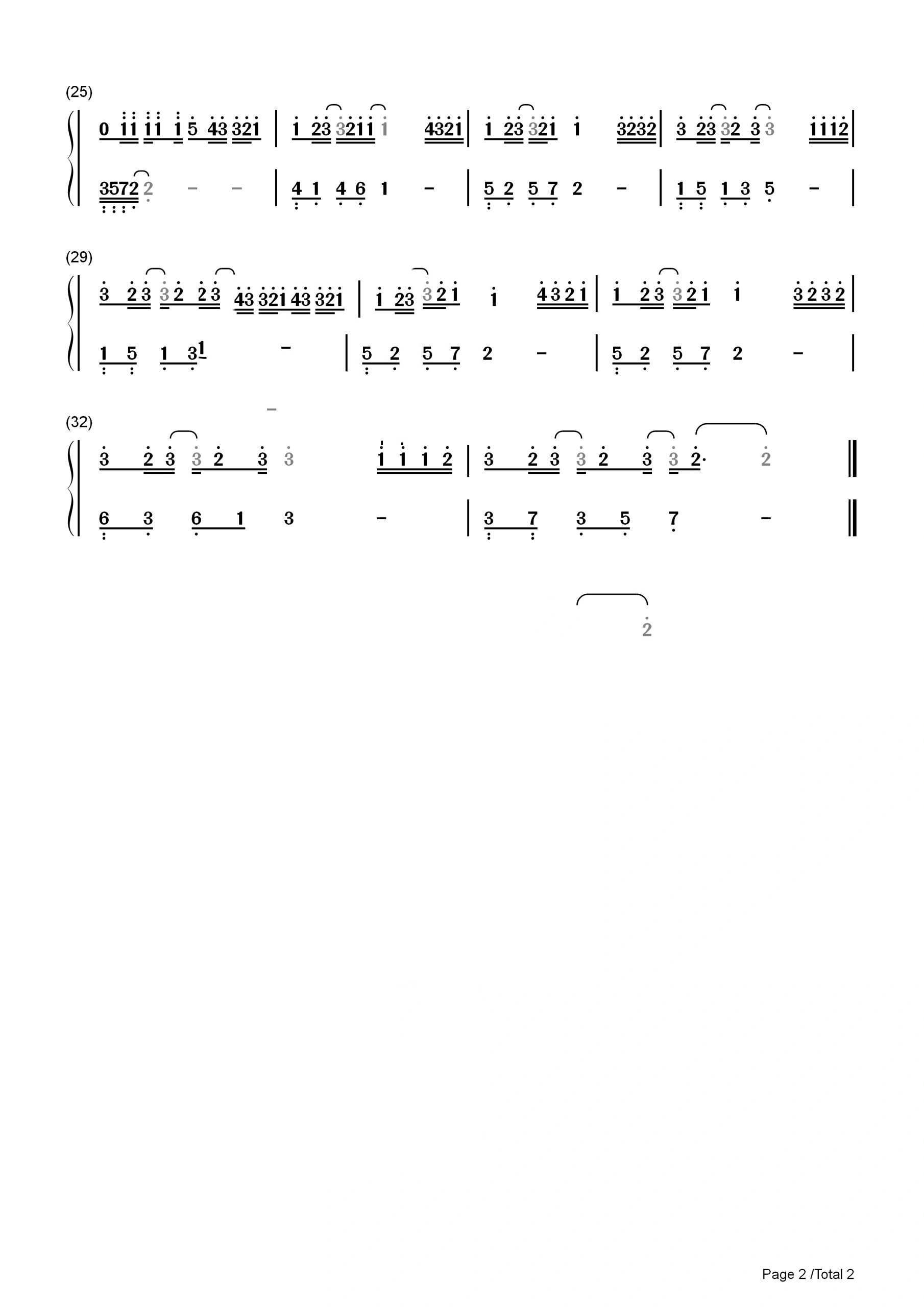 《给你呀》简谱钢琴双手曲谱