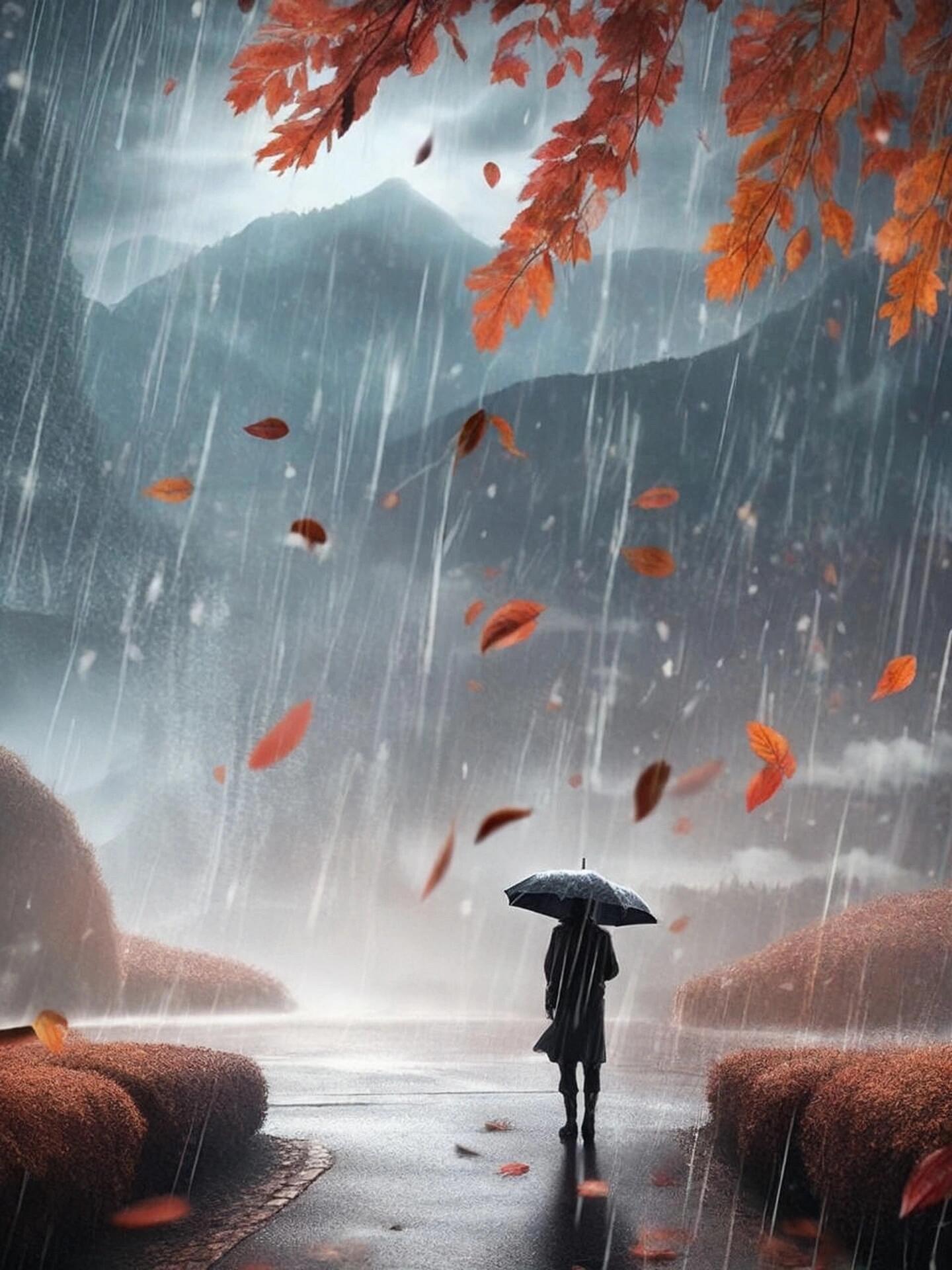 发个下雨的图片应个景.