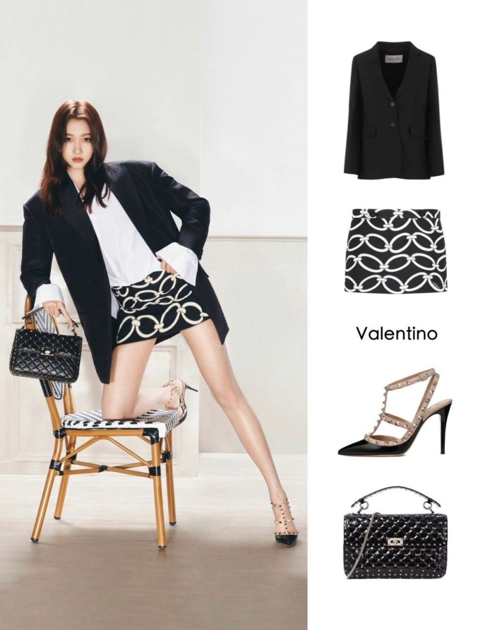 关晓彤 |valentino铆钉高跟鞋 优雅又酷!