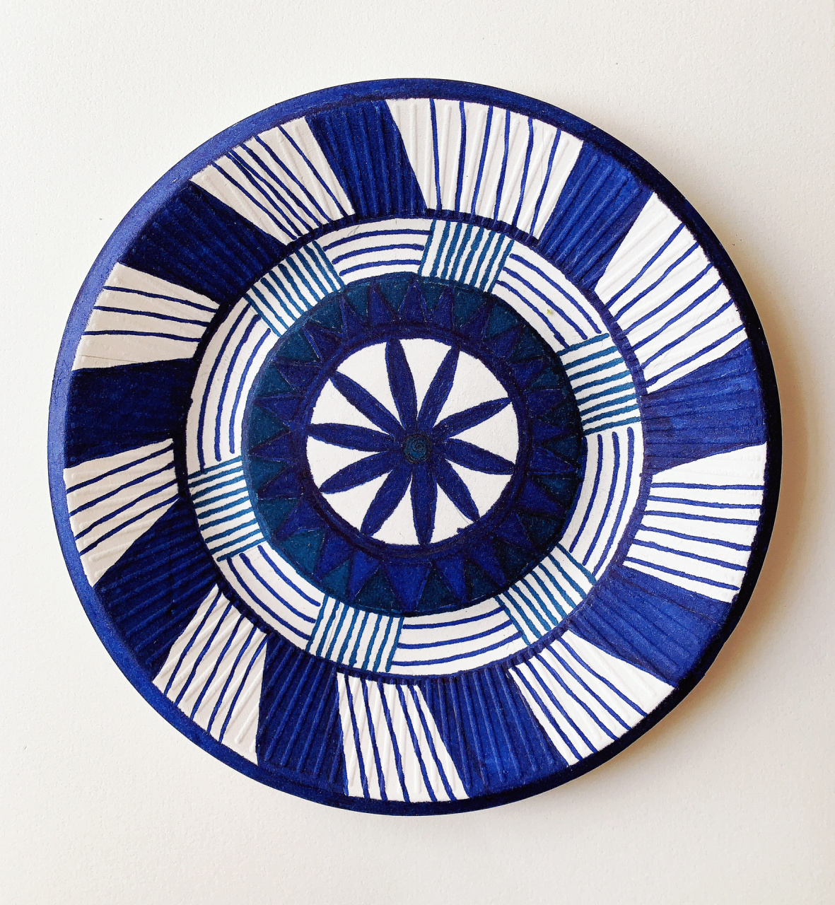 纸盘子线描画,创意儿童画(小学生作品)