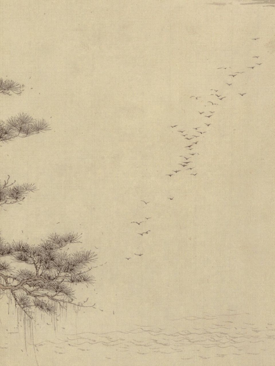 大雁南飞 袁铨君·中国画 秋水共长天一色 袁铨君·中国画